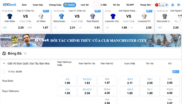Top 10 App Cá Độ Bóng Đá Uy Tín Nhất Việt Nam 2025 20 Sảnh cược bóng đá 8xbet ấn tượng và khác biệt